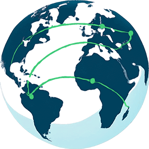 globe with connecting lines