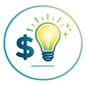 Money with shining lightbulb